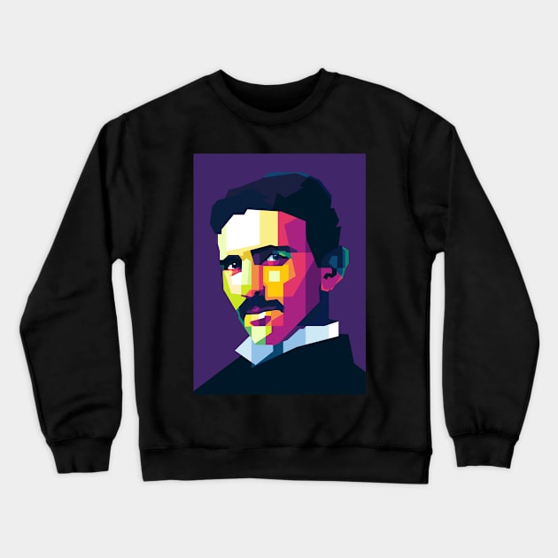 Nikola Tesla Crewneck Sweatshirt by WPAP46